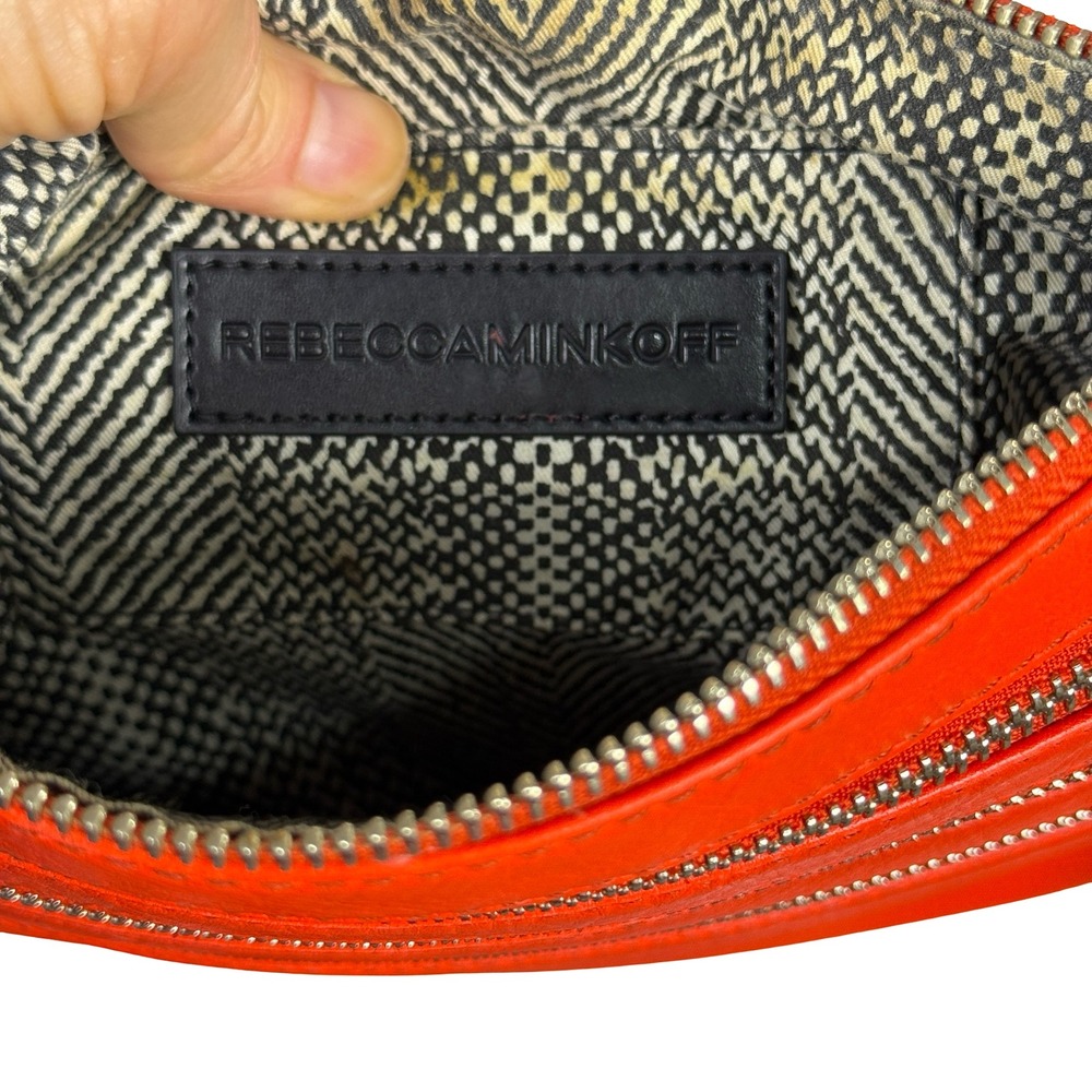 Rebecca Minkoff Red Leather Triple Zip Crossbody Bag Small Rock n‎ Roll Biker - Picture 6 of 16